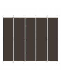 Divisorio a 5 Pannelli Marrone 250x220 cm in Tessuto 2