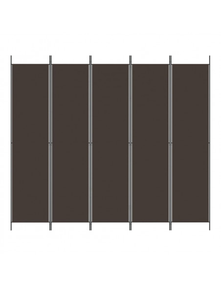 Divisorio a 5 Pannelli Marrone 250x220 cm in Tessuto