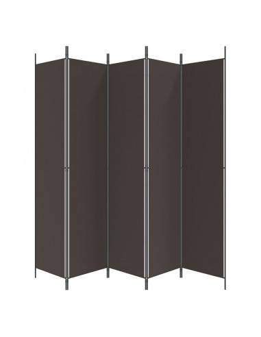Divisorio a 5 Pannelli Marrone 250x220 cm in Tessuto