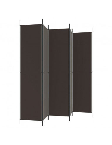 Divisorio a 5 Pannelli Marrone 250x220 cm in Tessuto