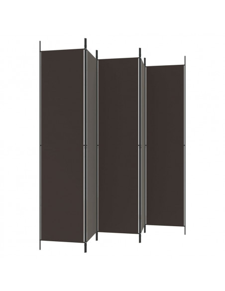 Divisorio a 5 Pannelli Marrone 250x220 cm in Tessuto