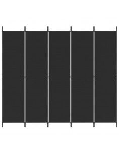 Divisorio 5 Pannelli Nero 250x220 cm Tessuto 2
