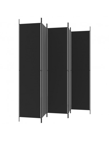 Divisorio 5 Pannelli Nero 250x220 cm Tessuto