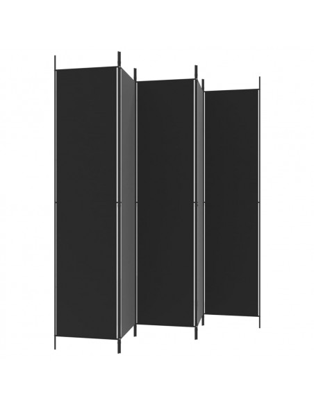 Divisorio 5 Pannelli Nero 250x220 cm Tessuto