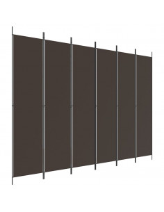 Divisorio a 6 Pannelli Marrone 300x220 cm in Tessuto