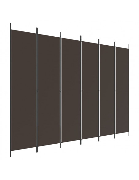Divisorio a 6 Pannelli Marrone 300x220 cm in Tessuto