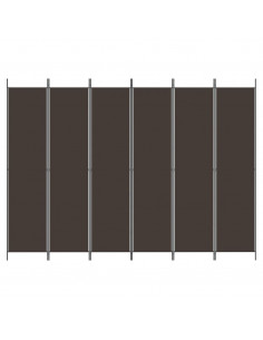 Divisorio a 6 Pannelli Marrone 300x220 cm in Tessuto 2