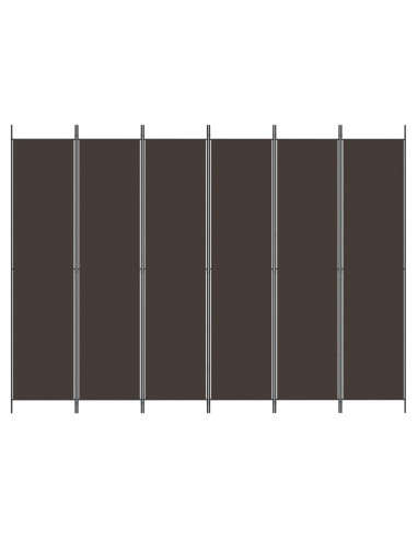 Divisorio a 6 Pannelli Marrone 300x220 cm in Tessuto