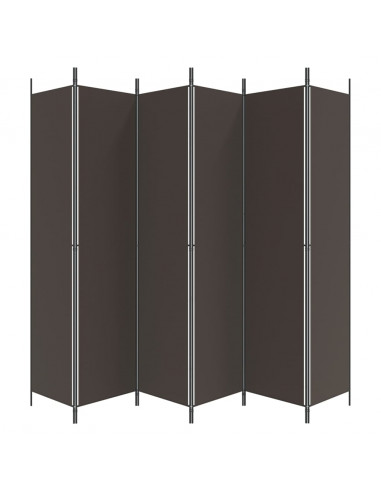 Divisorio a 6 Pannelli Marrone 300x220 cm in Tessuto