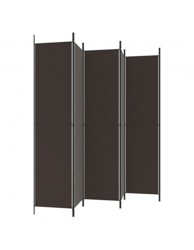 Divisorio a 6 Pannelli Marrone 300x220 cm in Tessuto
