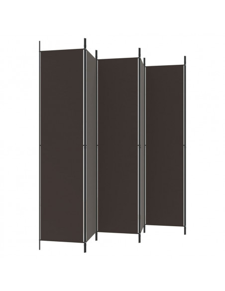Divisorio a 6 Pannelli Marrone 300x220 cm in Tessuto