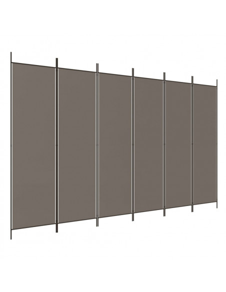 Divisorio a 6 Pannelli Antracite 300x220 cm Tessuto