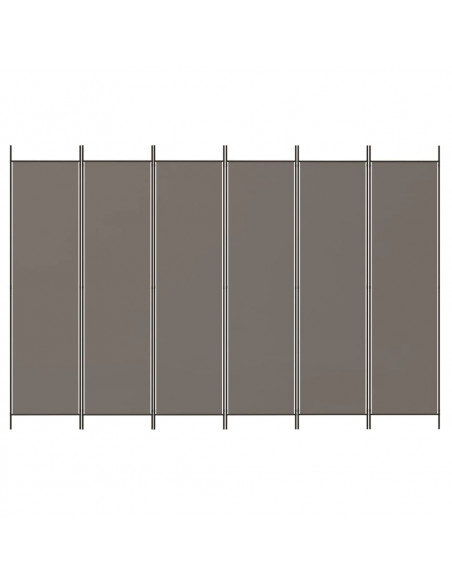 Divisorio a 6 Pannelli Antracite 300x220 cm Tessuto