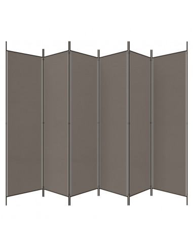 Divisorio a 6 Pannelli Antracite 300x220 cm Tessuto