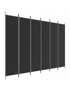 Divisorio a 6 Pannelli Nero 300x220 cm in Tessuto