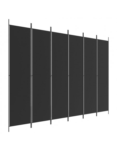 Divisorio a 6 Pannelli Nero 300x220 cm in Tessuto