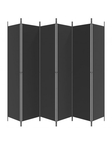 Divisorio a 6 Pannelli Nero 300x220 cm in Tessuto