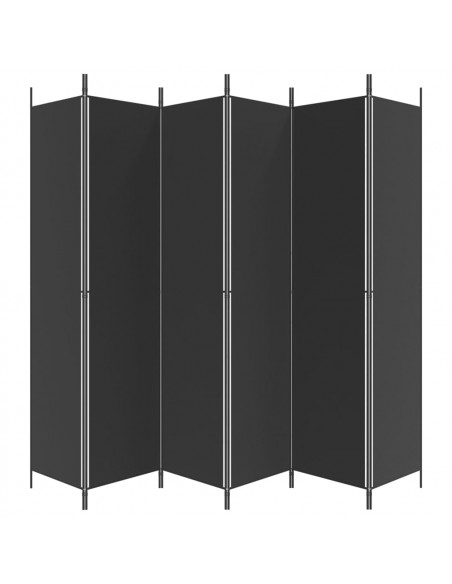 Divisorio a 6 Pannelli Nero 300x220 cm in Tessuto