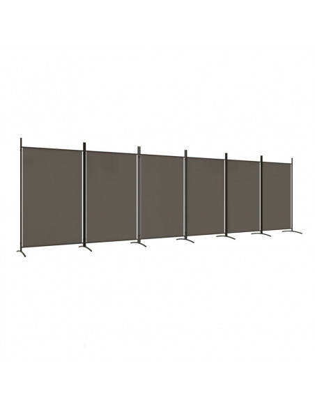 Divisorio a 6 Pannelli Antracite 520x180 cm Tessuto