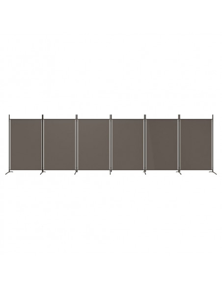 Divisorio a 6 Pannelli Antracite 520x180 cm Tessuto