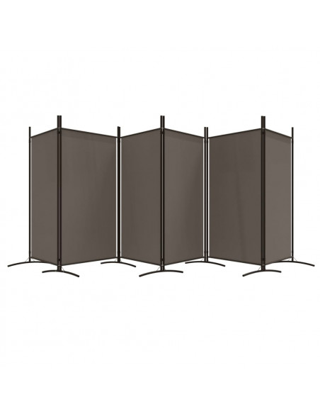 Divisorio a 6 Pannelli Antracite 520x180 cm Tessuto