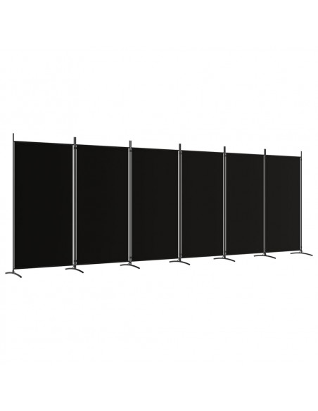 Divisorio a 6 Pannelli Nero 520x180 cm in Tessuto