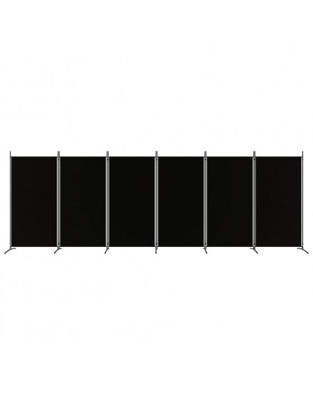 Divisorio a 6 Pannelli Nero 520x180 cm in Tessuto