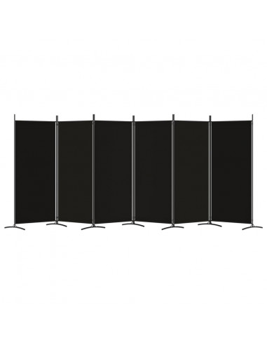 Divisorio a 6 Pannelli Nero 520x180 cm in Tessuto
