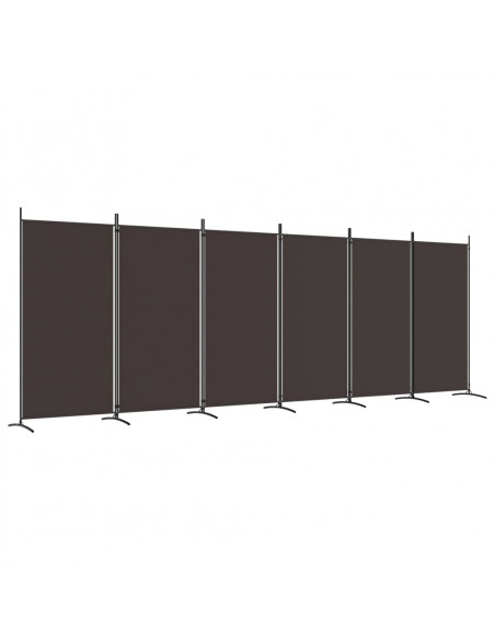 Divisorio a 6 Pannelli Marrone 520x180 cm in Tessuto