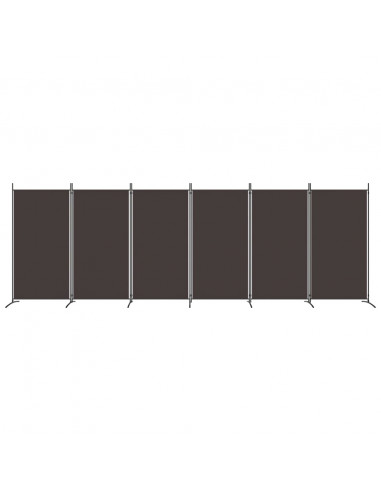 Divisorio a 6 Pannelli Marrone 520x180 cm in Tessuto