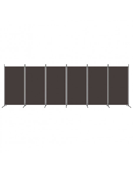 Divisorio a 6 Pannelli Marrone 520x180 cm in Tessuto