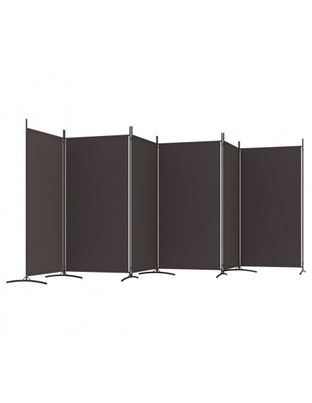 Divisorio a 6 Pannelli Marrone 520x180 cm in Tessuto