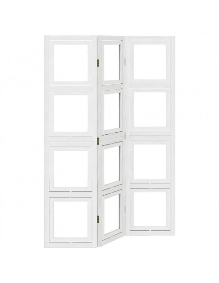 Divisorio Ambienti 3Pannelli Bianco Legno Massello di Paulownia