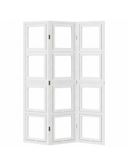 Divisorio Ambienti 3Pannelli Bianco Legno Massello di Paulownia
