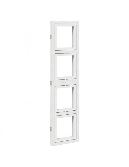Divisorio Ambienti 3Pannelli Bianco Legno Massello di Paulownia