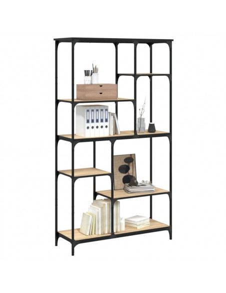 Libreria Rovere Sonoma 99x35,5x176 cm Legno Multistrato Acciaio