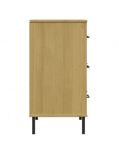 Credenza 3 Cassetti Marrone 77x40x79,5 cm Legno Massello OSLO