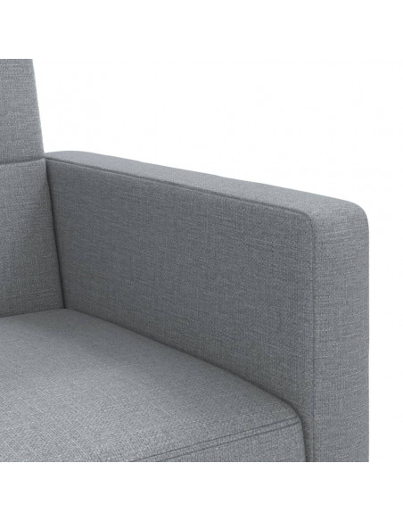Divano Letto con Cuscini Grigio Chiaro in Tessuto