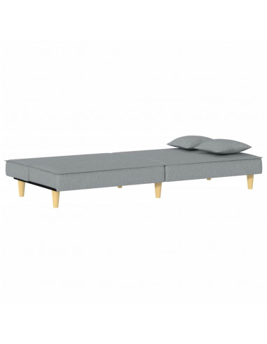 Divano Letto Grigio Chiaro in Tessuto