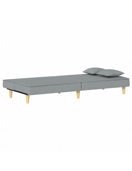Divano Letto Grigio Chiaro in Tessuto