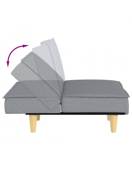 Divano Letto Grigio Chiaro in Tessuto