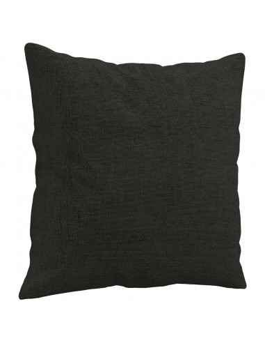 Divano a 3 Posti con Cuscini Nero 180 cm in Tessuto