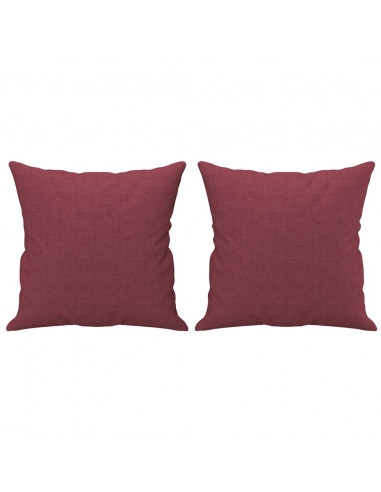 Divano a 3 Posti con Cuscini Rosso Vino 180 cm in Tessuto