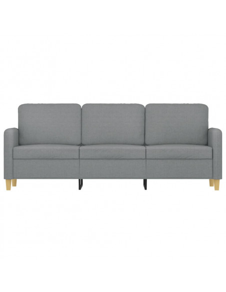 Divano a 3 Posti Grigio Chiaro 180 cm in Tessuto