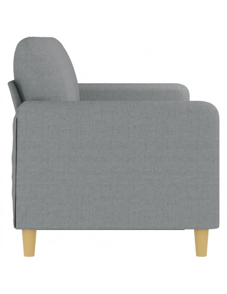Divano a 3 Posti Grigio Chiaro 180 cm in Tessuto