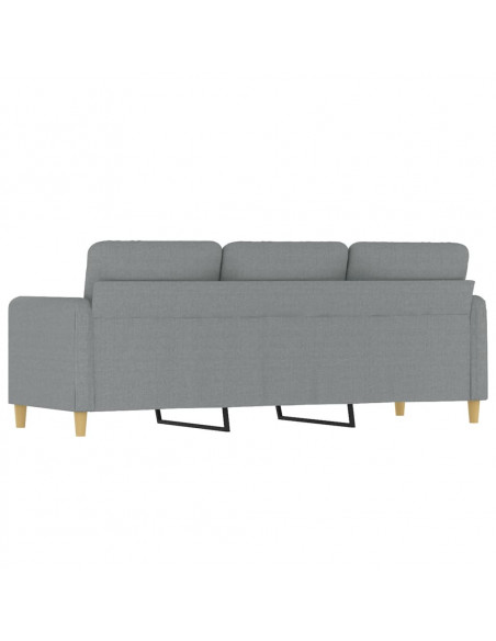 Divano a 3 Posti Grigio Chiaro 180 cm in Tessuto