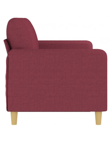 Divano a 3 Posti Rosso Vino 180 cm in Tessuto