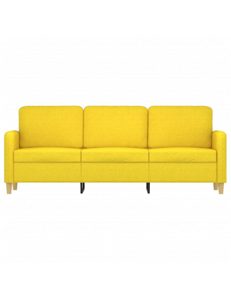Divano a 3 Posti Giallo Chiaro 180 cm in Tessuto