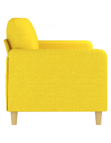 Divano a 3 Posti Giallo Chiaro 180 cm in Tessuto