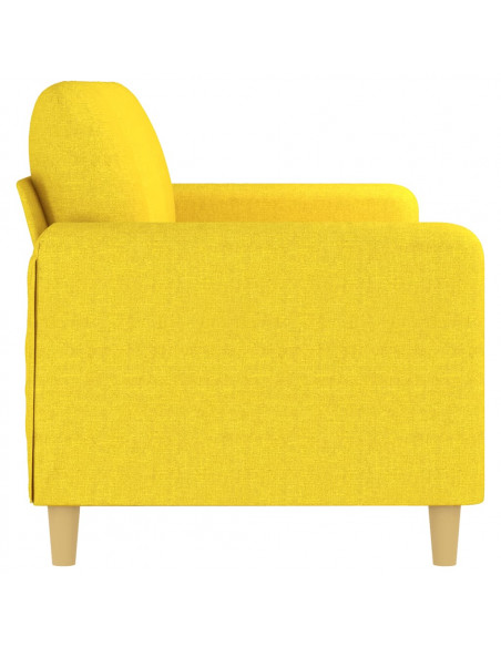 Divano a 3 Posti Giallo Chiaro 180 cm in Tessuto